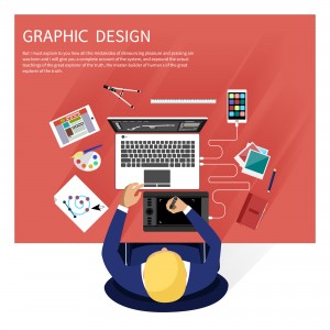 Graphic design and designer tools concept