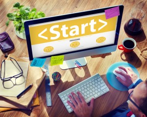 Digital Online Start Begin Start Up New Concept
