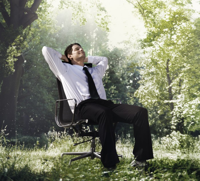 Businessman Relaxation Nature Environmental Conservation Concept