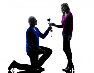 couple senior love seduction proposal silhouette